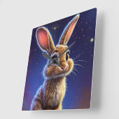 🐰 かわいいうさぎの保育室インテリアギフト ✨ スクエア壁時計 (傾斜)