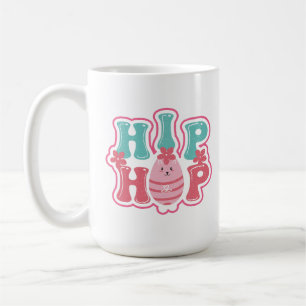 かわいいうさぎの卵ヒップホップ ハッピーイースター コーヒーマグカップ