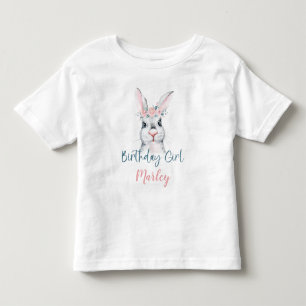 かわいいうさぎの誕生日ガール トドラーTシャツ