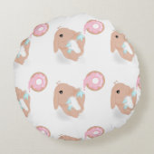 かわいいうさぎアニメバニードーナツ子供部屋ガールズ ラウンドクッション (裏面)