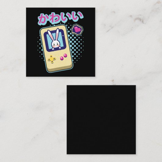 かわいいうさぎパステルかわいいゲーマー日本のアニメ スクエア名刺 (正面/裏面)
