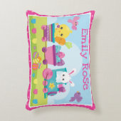 かわいいうさぎ、ひよこ&チョコレートエッグスの復活祭 アクセントクッション (正面(垂直))