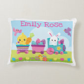 かわいいうさぎ、ひよこ&チョコレートエッグスの復活祭 アクセントクッション (裏面)