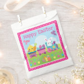 かわいいうさぎ、ひよこ&チョコレートエッグスの復活祭  フェイバーバッグ (クリップ留めされた状態)