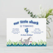 かわいいうちのサメのオcean君 ４歳の誕生日 招待状 (スタンド正面)