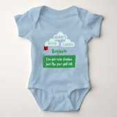 かわいいえくぼ面白いゴルファーパパの小さなキャディー ベビーボディスーツ (正面)