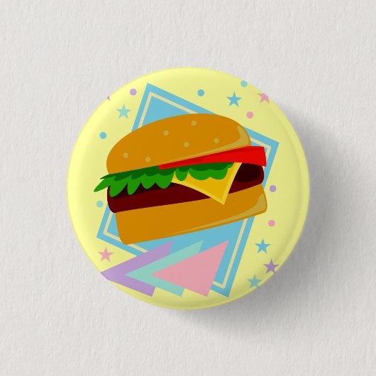 かわいいおいしいバーガー 缶バッジ (正面)