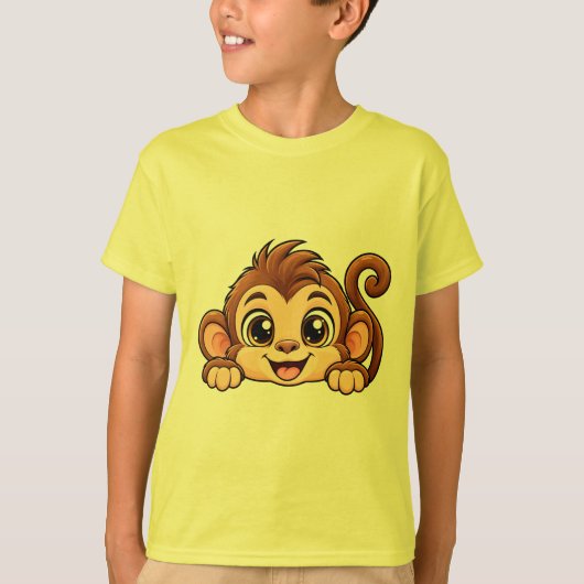 かわいいおさるさんのかくれんぼ Tシャツ (正面)