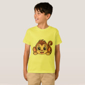 かわいいおさるさんのかくれんぼ Tシャツ (正面フル)