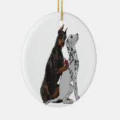 かわいいおしゃれなドバーマンの入れ墨ダルマティアン犬 セラミックオーナメント (右)