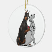 かわいいおしゃれなドバーマンの入れ墨ダルマティアン犬 セラミックオーナメント (左)