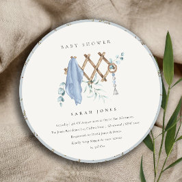 かわいいおしゃれな男の子のベビー用品 赤ちゃんの必需品 ベビーシャワー 招待状