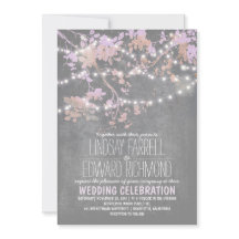 かわいいおしゃれな結婚式の招待状（ストリングライト付き）