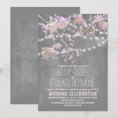 かわいいおしゃれな結婚式の招待状(ストリングライト付き) 招待状 (正面/裏面)