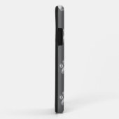 かわいいおしゃれな足跡のパターンが濃い灰色の上 Case-Mate iPhoneケース (裏面/右)