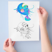 かわいいおしゃれな魚のぬりえページ チラシ (手)