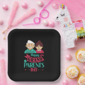 かわいいおじいちゃんのお母さんの日の言葉のアート  ペーパープレート (パーティー)