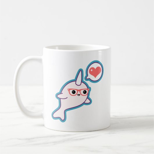 かわいいおたくNarwhal コーヒーマグカップ (左)