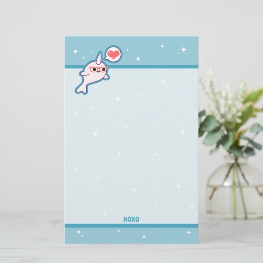 かわいいおたくNarwhal 便箋 (スタンド正面)