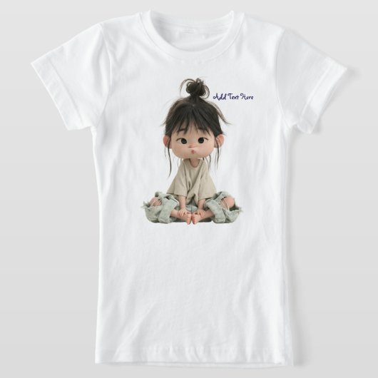 かわいいおだんごヘアアニメガールTシャツ Tシャツ (レイダウン)