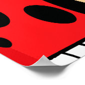 かわいいおっちょこちょいの漫画の笑みを浮かべる小さなラディバグ ポスター (角)