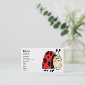 かわいいおっちょこちょいの漫画の笑みを浮かべる小さなラディバグ 名刺 (スタンド正面)