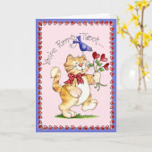 かわいいおつげ - グリーティングカード (黄色い花)