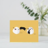 かわいいおにぎりランニングのはがき ポストカード (スタンド正面)