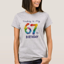 かわいいおばあちゃんの67歳の誕生日をカスタマイズ Tシャツ