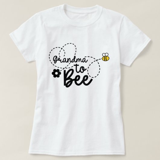 かわいいおばあちゃん蜂の文字アート Tシャツ (デザイン正面)