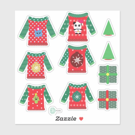かわいいおばかセーター クリスマスプランナーステッカー シール (シート)