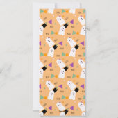 かわいいおばけかぼちゃのオレンジ色のコンフェッティ写真カード シーズンカード (裏面)