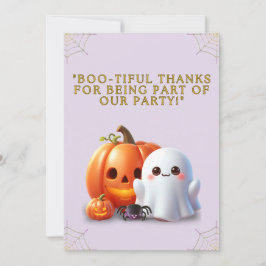 かわいいおばけとかぼちゃのハロウィンお礼カード サンキューカード