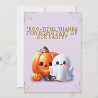 かわいいおばけとかぼちゃのハロウィンお礼カード サンキューカード