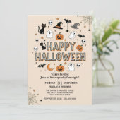 かわいいおばけとかぼちゃのハロウィンパーティー 招待状 (スタンド正面)