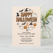 かわいいおばけとカボチャのハロウィンパーティー 招待状 (スタンド正面)