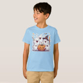 かわいいおばけとカボチャの子供用ハロウィンTシャツ – Tシャツ (正面フル)