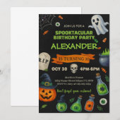 かわいいおばけとカボチャ 招待状 (正面/裏面)