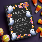 かわいいおばけとハロウィンお菓子のハロウィンパーティー 招待状