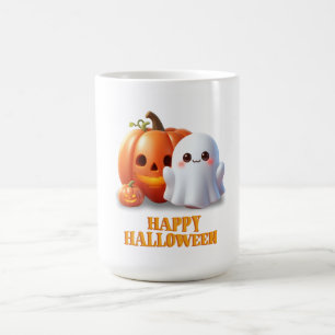 かわいいおばけとパンプキンのハッピーハロウィン コーヒーマグカップ