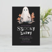 かわいいおばけと紅葉のハロウィンパーティー 招待状 (スタンド正面)