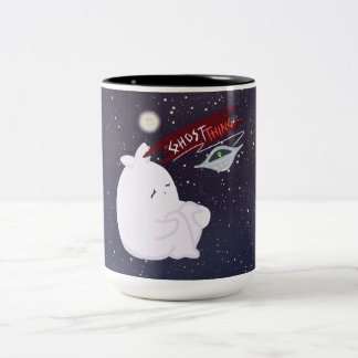 かわいいおばけとUFOのマグカップ ツートーンマグカップ