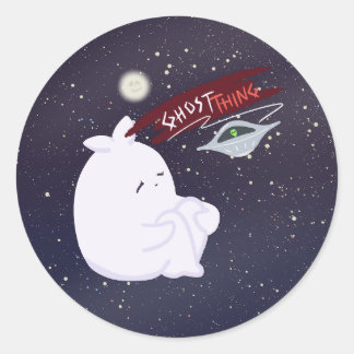 かわいいおばけとUFOステッカー ラウンドシール
