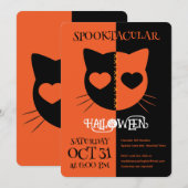 かわいいおばけねこハロウィン 招待状 (正面/裏面)