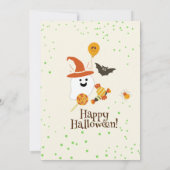 かわいいおばけのかぼちゃコウモリの子供たちのハロウィンパーティー 招待状 (裏面)
