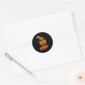 かわいいおばけのかぼちゃ魔女の帽子ハロウィンステッカー ラウンドシール (封筒)