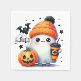 かわいいおばけのかぼちゃ ハロウィンのお祝い スタンダードカクテルナプキン