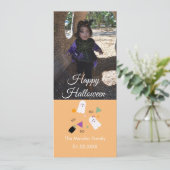 かわいいおばけのカボチャのオレンジ色の写真カード シーズンカード (スタンド正面)