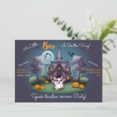 かわいいおばけのカボチャ ハロウィン ベイビー シャワーの招待状 招待状 (スタンド正面)