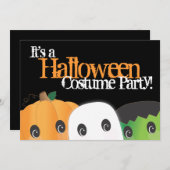かわいいおばけのカボチャ ハロウィン 衣装 パーティー 招待状 (正面/裏面)